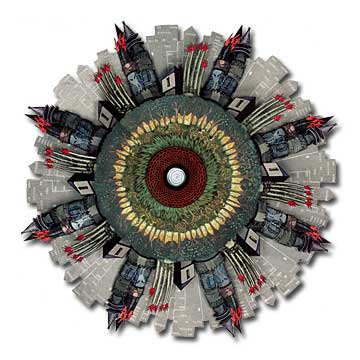 Urban Haven: Dimensional Block Print